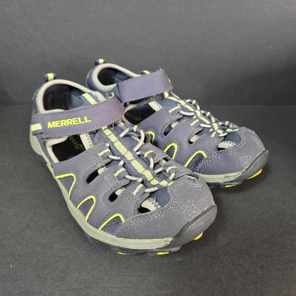 Merrell Boys Hydro H2O Sandals Size 4M Navy & Yellow Durable Athletic Footwear